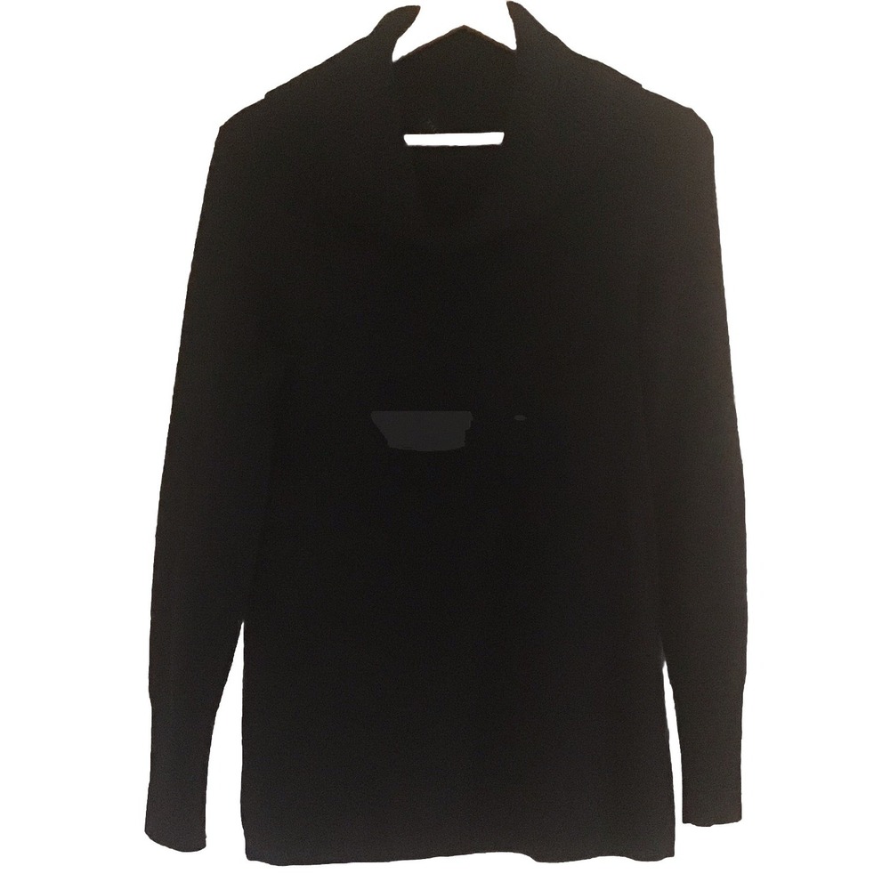 Talbots Women 100% Cashmere Turtleneck Sweater Sz Small Black Quiet Luxury SOFT!